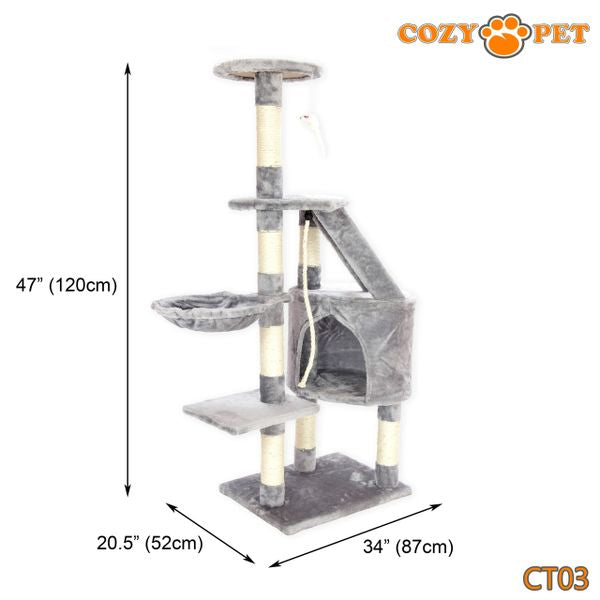 Cat Tree by Cozy Pet Deluxe Multi Level Cat Tree - CT03-Light Grey