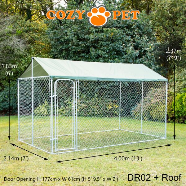 Dog Run by Cozy Pet with Roof 13ft x 7ft Model DR02 + Roof