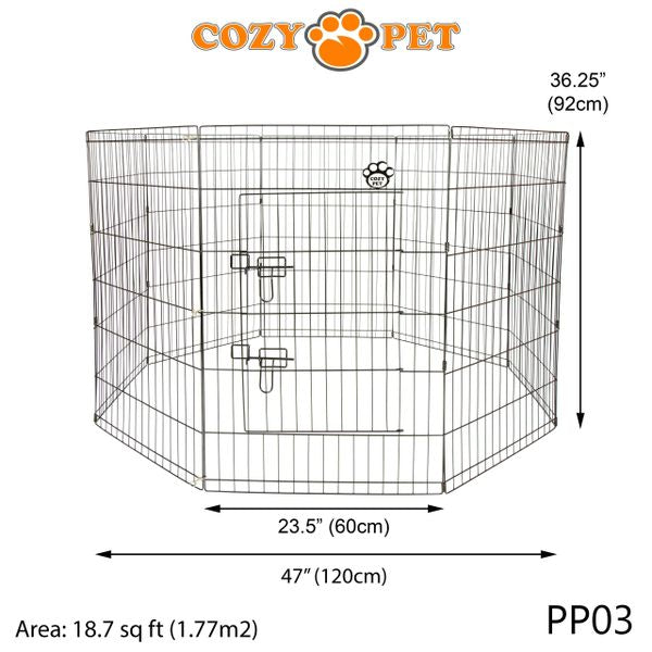 Playpen Puppy Rabbit with Floor by Cozy Pet - 92cm High - Model PP03 + Floor