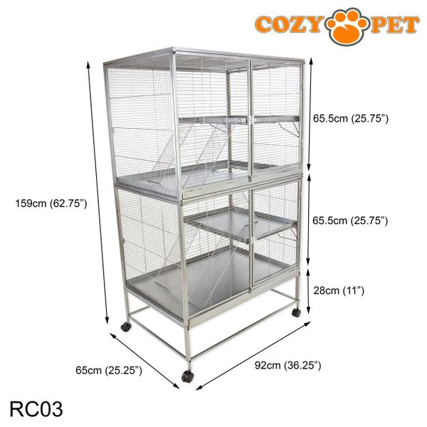 Rodent Cage for Rat, Chinchilla, Degu, Ferret Large Size by Cozy Pet Model RC03