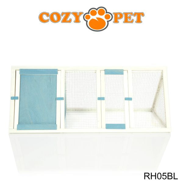 Rabbit Hutch with Run by Cozy Pet Triangular, Tortoise Run, Guinea Pig Hutch - Blue - RH05BL