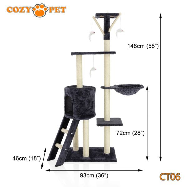 Cat Tree by Cozy Pet Deluxe Multi Level Cat Tree - CT06-Dark Grey