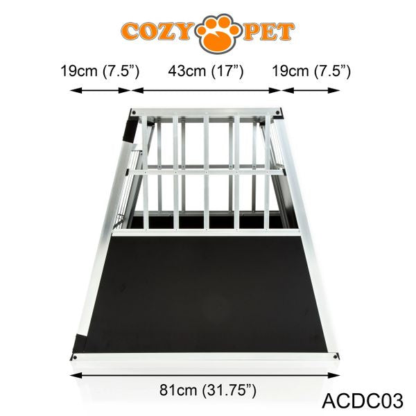 Aluminium Car Dog Cage by Cozy Pet Travel Puppy Crate Pet Carrier Transport ACDC03 - RET - Customer Return 45% Discount.