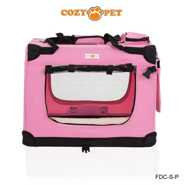 Fabric Dog Crate 60cm Pink by Cozy Pet Puppy Carrier Cat Travel Cage Rabbit Model FDC S P