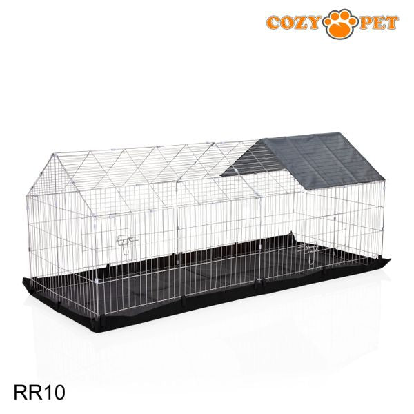 Rabbit Run with Floor and Sunshade by Cozy Pet Rectangular 1.8m Long Model RR10 + Floor