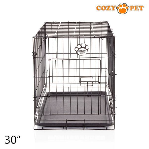 30" Cozy Pet Dog Cage in Black with ABS Tray - DCP30B - Customer Return 35% Discount.