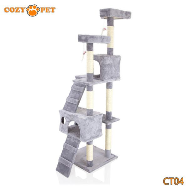 Cat Tree by Cozy Pet Large Deluxe Multi Level Cat Tree - CT04-Light Grey