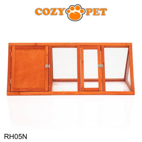 Rabbit Hutch with Run by Cozy Pet Triangular, Tortoise Run, Guinea Pig Hutch - Natural - RH05N