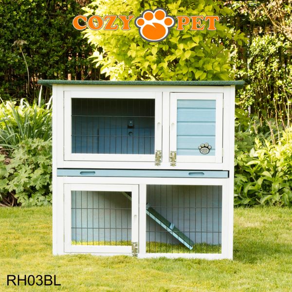 Rabbit Hutch 3ft by Cozy Pet - Blue - RH03BL