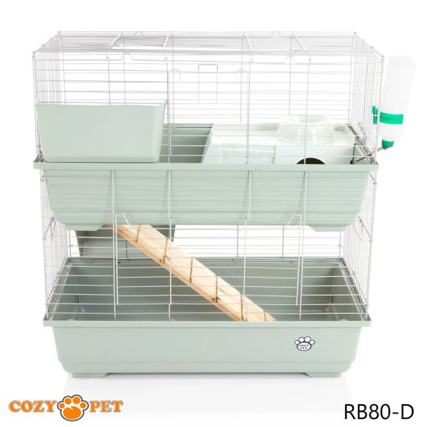 Rabbit Guinea Pig Indoor Cage 2-Tier by Cozy Pet 80cm for Rat, Chinchilla, Small Animals Hutch Model: RB80-D