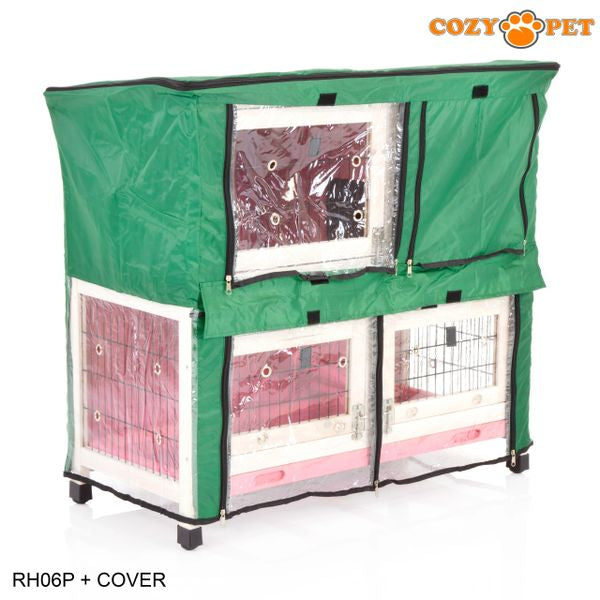 Rabbit Hutch 3ft with Cover by Cozy Pet - Pink - RH06P + RH06C