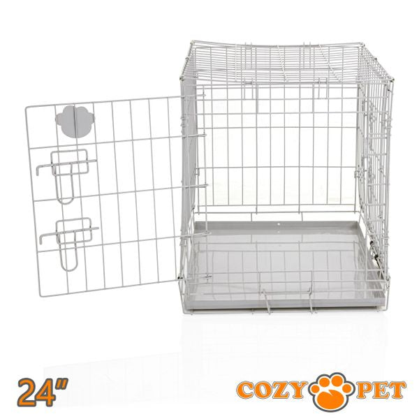 24" Cozy Pet Dog Cage in Light Grey - DC24G - Customer Return 30% Discount