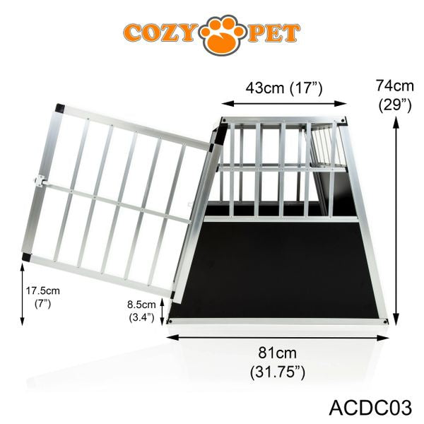 Aluminium Car Dog Cage by Cozy Pet Travel Puppy Crate Pet Carrier Transport ACDC03 - RET - Customer Return 45% Discount.