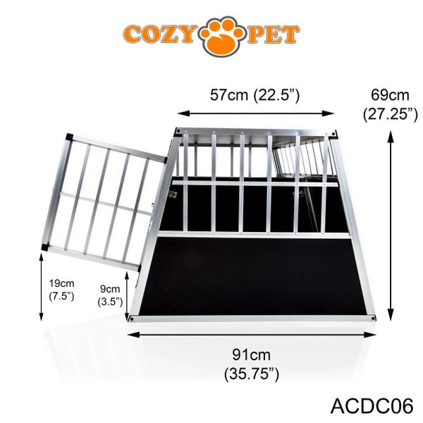 Aluminium Car Dog Cage by Cozy Pet Travel Puppy Crate Pet Carrier Transport ACDC06 - RET - Customer Return 45% Discount.