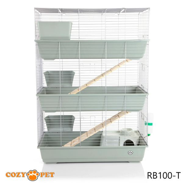 Rabbit Guinea Pig Indoor Cage 3-Tier by Cozy Pet 100cm for Rat, Chinchilla, Small Animals Hutch Model: RB100-T