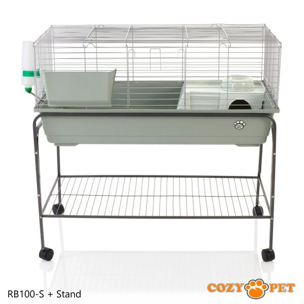 Rabbit Guinea Pig Indoor Cage with Stand by Cozy Pet 100cm for Rat, Chinchilla, Small Animals Hutch Model: RB100-S + RB100-ST