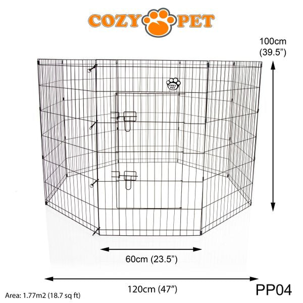 Playpen Puppy Rabbit with Floor by Cozy Pet - 100cm High - Model PP04 + Floor