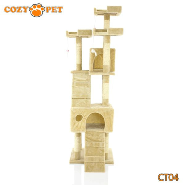 Cat Tree by Cozy Pet Large Deluxe Multi Level Cat Tree - CT04-Beige