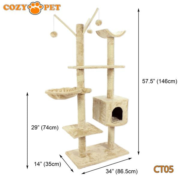 Cat Tree by Cozy Pet Deluxe Multi Level Cat Tree - CT05-Beige