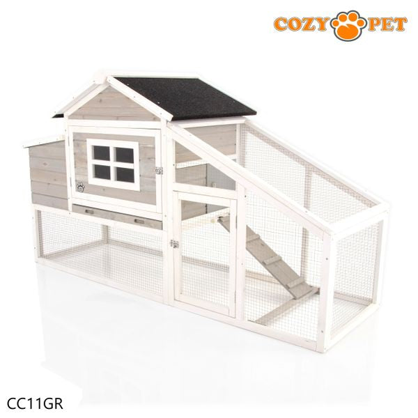 Chicken Coop Poultry Run by Cozy Pet in Grey Rabbit Hutch Model CC11GR