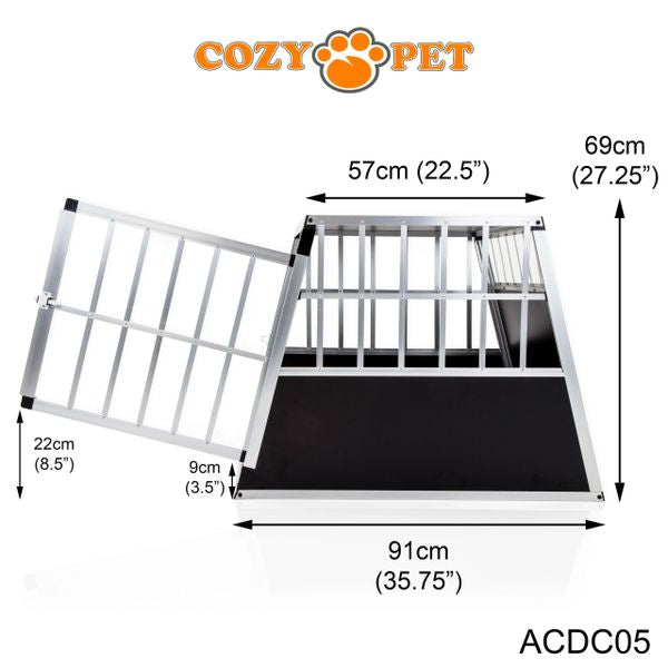 Aluminium Car Dog Cage by Cozy Pet Travel Puppy Crate Pet Carrier Transport ACDC05 - RET - Customer Return 45% Discount.