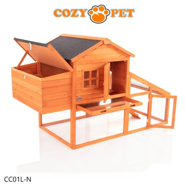 Chicken Coop, New L Size, by Cozy Pet Poultry Hen House Rabbit Hutch Model CC01L-N