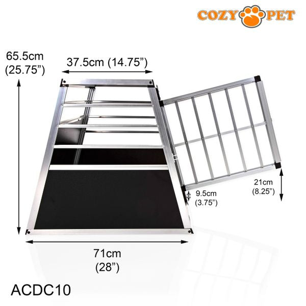 Aluminium Car Dog Cage by Cozy Pet Travel Puppy Crate Pet Carrier Transport NEW ACDC10 - RET - Customer Return 45% Discount.