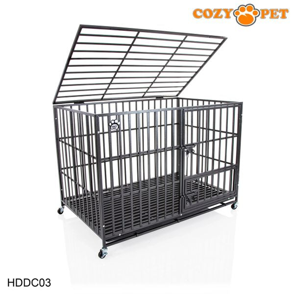 Heavy Duty Dog Cage 49" XL By Cozy Pet Steel Crate Vet Groomers Commercial Use Kennel HDDC03