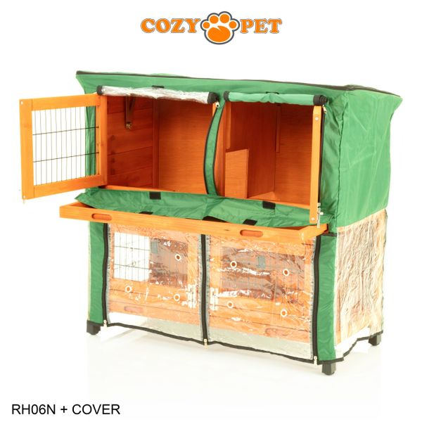 Rabbit Hutch 3ft with Cover by Cozy Pet - Natural - RH06N + RH06C