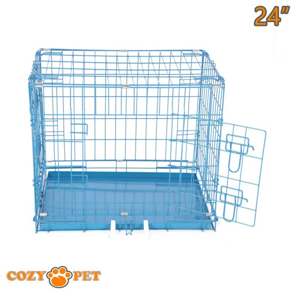 24" Cozy Pet Dog Cage in Blue DC24BL - Customer Return with 35% Discount