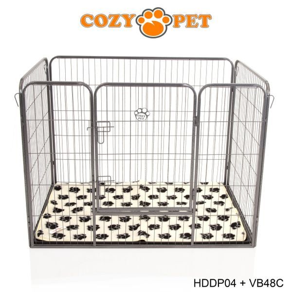 Heavy Duty Playpen with ABS Tray and Vet Bed by Cozy Pet Model HDDP04 + VB48C