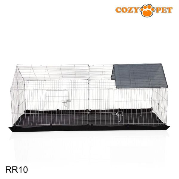 Rabbit Run with Floor and Sunshade by Cozy Pet Rectangular 1.8m Long Model RR10 + Floor