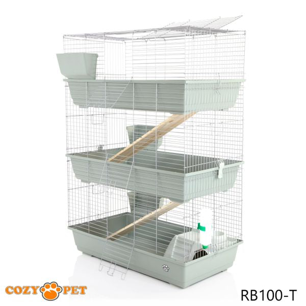 Rabbit Guinea Pig Indoor Cage 3-Tier by Cozy Pet 100cm for Rat, Chinchilla, Small Animals Hutch Model: RB100-T