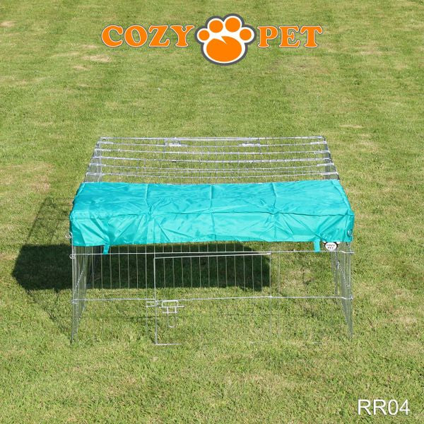 Rabbit Run 1.8m Long with Roof and Sunshade Galvanised Rectangular by Cozy Pet Model RR04