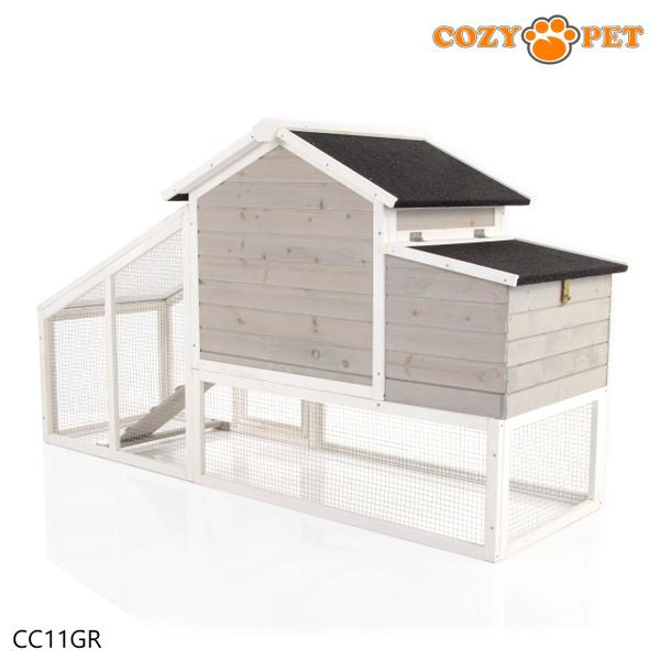 Chicken Coop Poultry Run by Cozy Pet in Grey Rabbit Hutch Model CC11GR