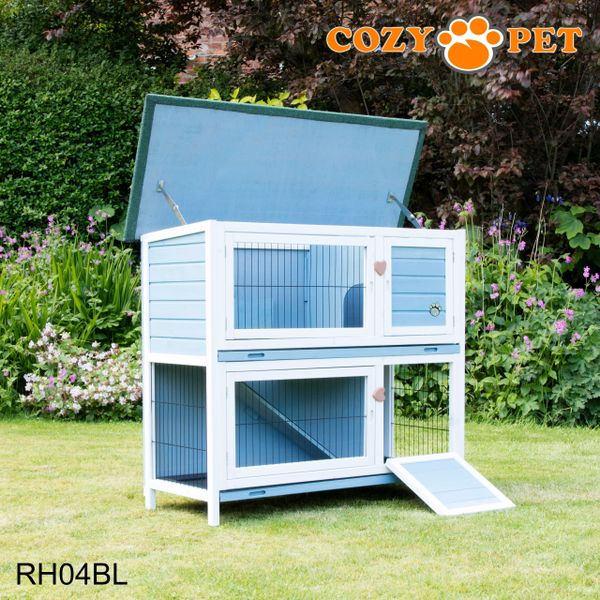 Rabbit Hutch 4ft by Cozy Pet - Blue - RH04BL