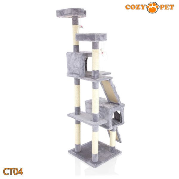 Cat Tree by Cozy Pet Large Deluxe Multi Level Cat Tree - CT04-Light Grey