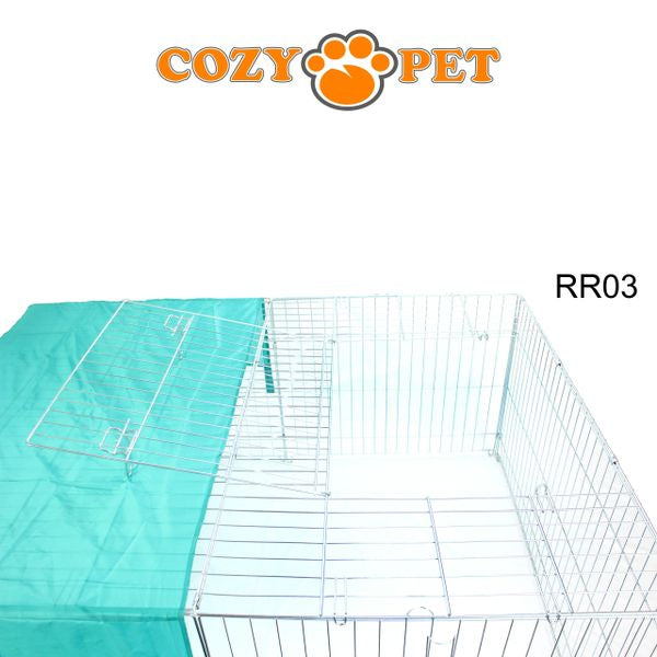 Rabbit Run 1.44m Long with Roof and Sunshade Galvanised Rectangular by Cozy Pet Model RR03