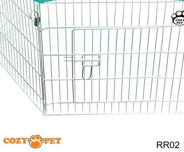 Rabbit Run 8 Panel Galvanised Playpen with Sunshade by Cozy Pet Model RR02