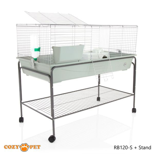 Rabbit Guinea Pig Indoor Cage with Stand by Cozy Pet 120cm for Rat, Chinchilla, Small Animals Hutch Model: RB120-S + RB120-ST