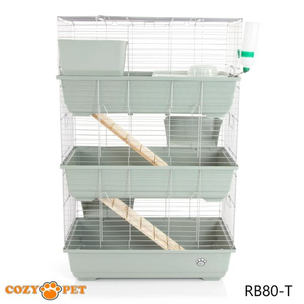 Rabbit Guinea Pig Indoor Cage 3-Tier by Cozy Pet 80cm for Rat, Chinchilla, Small Animals Hutch Model: RB80-T