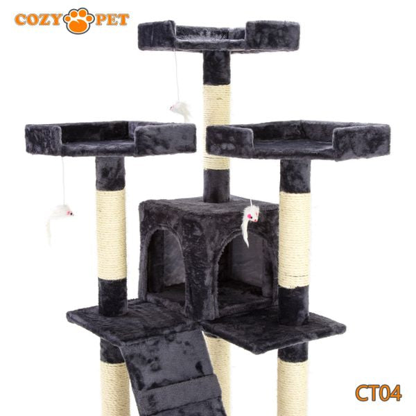 Cat Tree by Cozy Pet Large Deluxe Multi Level Cat Tree - CT04-Dark Grey