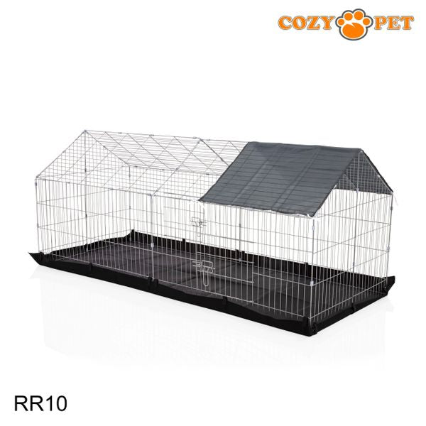 Rabbit Run with Floor and Sunshade by Cozy Pet Rectangular 1.8m Long Model RR10 + Floor