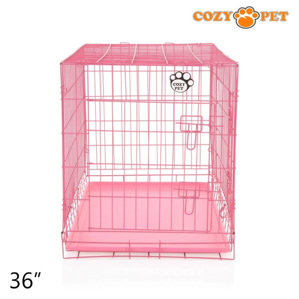 36" Cozy Pet Dog Cage in Pink with ABS Tray - DCP36P - Customer Return 35% Discount.