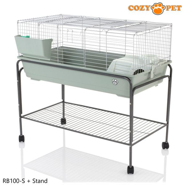 Rabbit Guinea Pig Indoor Cage with Stand by Cozy Pet 100cm for Rat, Chinchilla, Small Animals Hutch Model: RB100-S + RB100-ST