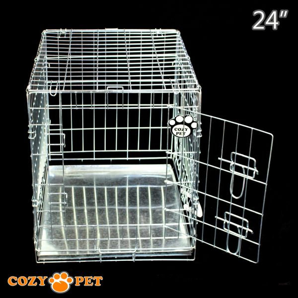 24" Cozy Pet Dog Cage in Silver DC24S - Customer Return 30% Discount.