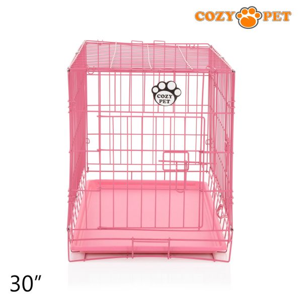 30" Cozy Pet Dog Cage in Pink with ABS Tray - DCP30P - Customer Return 35% Discount.