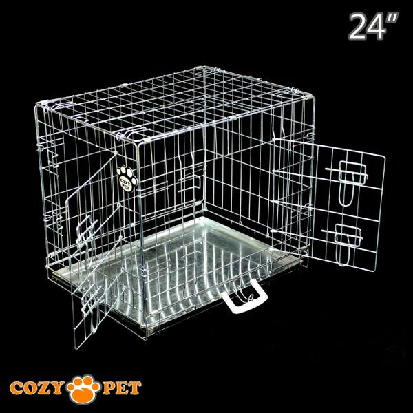 24" Cozy Pet Dog Cage in Silver DC24S - Customer Return 30% Discount.