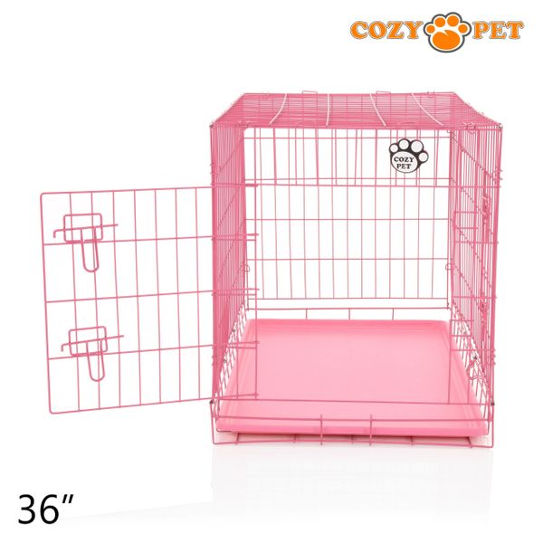 36" Cozy Pet Dog Cage in Pink with ABS Tray - DCP36P - Customer Return 35% Discount.