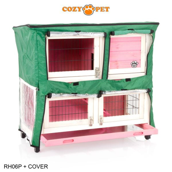 Rabbit Hutch 3ft with Cover by Cozy Pet - Pink - RH06P + RH06C